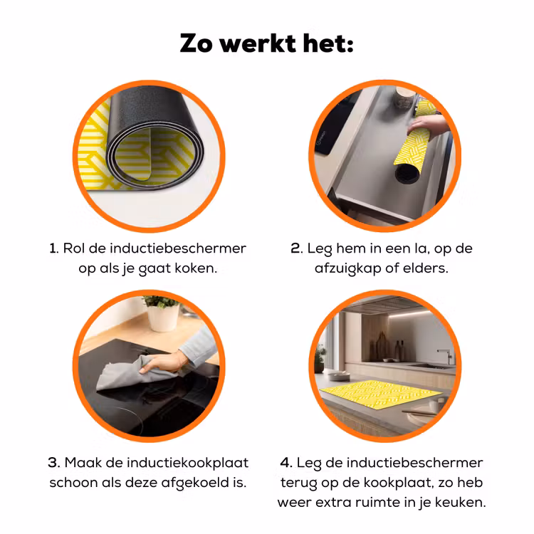Geel - Patroon - Geometrisch Inductie beschermer vinyl 3mm klein 276 -zzzzzzz-td-werking