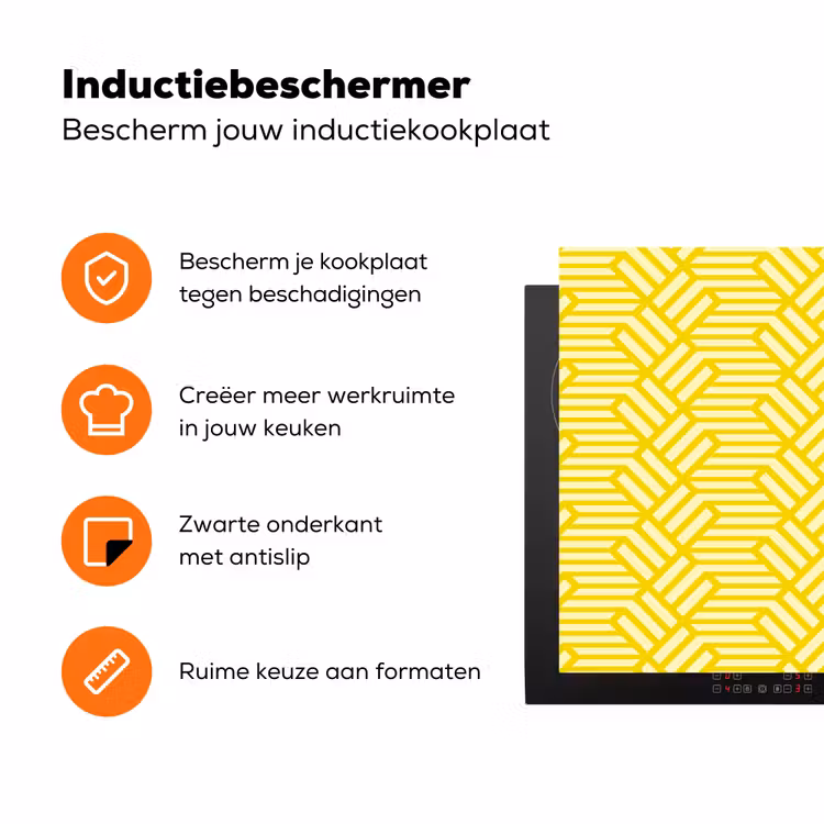 Geel - Patroon - Geometrisch Inductie beschermer vinyl 3mm klein 276 -zzzzzzz-td-ups