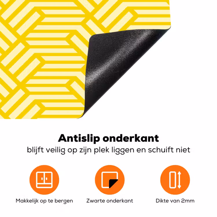 Geel - Patroon - Geometrisch Inductie beschermer vinyl 3mm klein 276 -zzzzzzz-td-onderkant