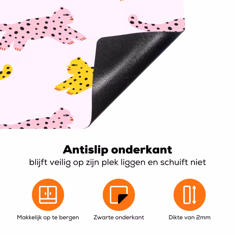 Geel - Roze - Katten - Wit Inductie beschermer vinyl 3mm klein 276 -zzzzzzz-td-onderkant
