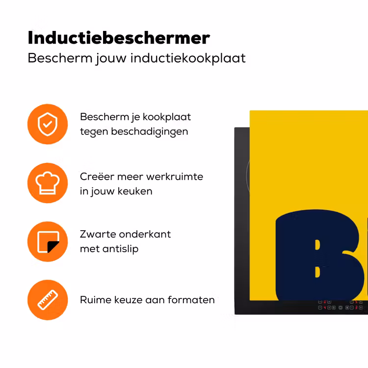 Geel - Think big - Grafisch Inductie beschermer vinyl 3mm klein -zzzzzzz-td-ups