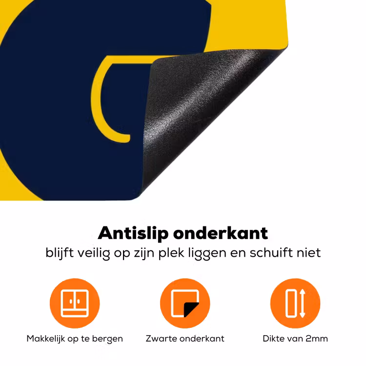 Geel - Think big - Grafisch Inductie beschermer vinyl 3mm klein -zzzzzzz-td-onderkant