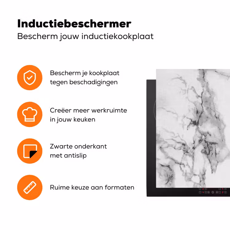Gefluister van Marmeren Takken Inductie beschermer vinyl 3mm klein -zzzzzzz-td-ups