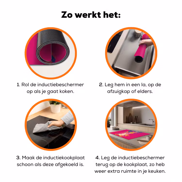 Geit - Hoorns - Kimono - Kleurrijk Inductie beschermer vinyl 3mm klein -zzzzzzz-td-werking