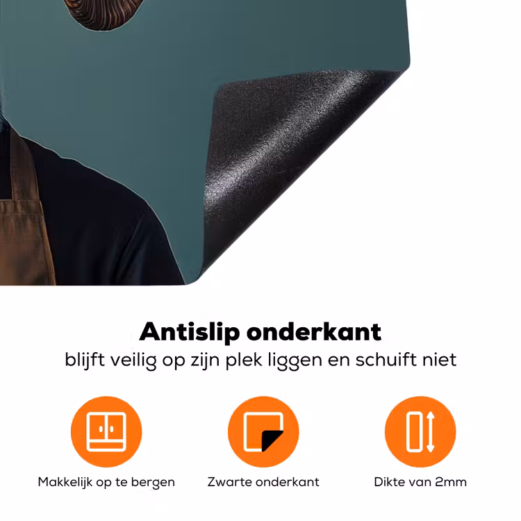 Geit - Hoorns - Kokskleding Inductie beschermer vinyl 3mm klein -zzzzzzz-td-onderkant