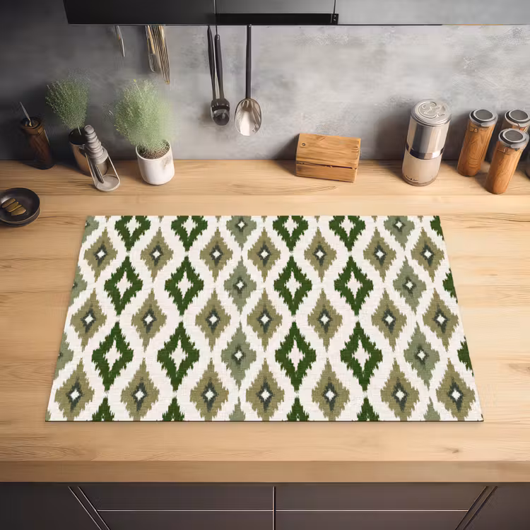 Geografisch - Ruitmotief - Groen Inductie beschermer vinyl 3mm klein 276 -sfeer5