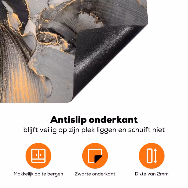 Geologisch Goud op Marmer Inductie beschermer vinyl 3mm klein -zzzzzzz-td-onderkant