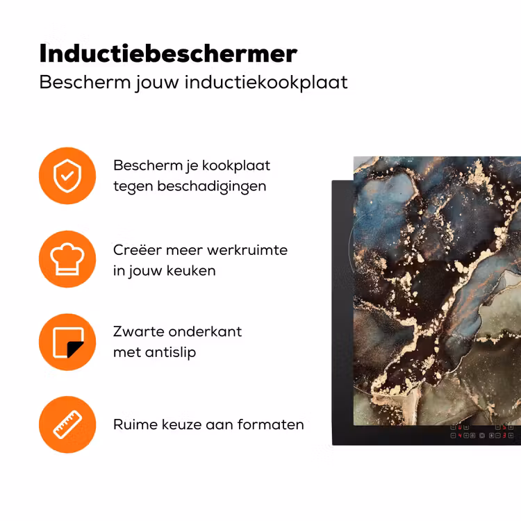 Geologisch Marmeren Wonder Inductie beschermer vinyl 3mm klein -zzzzzzz-td-ups