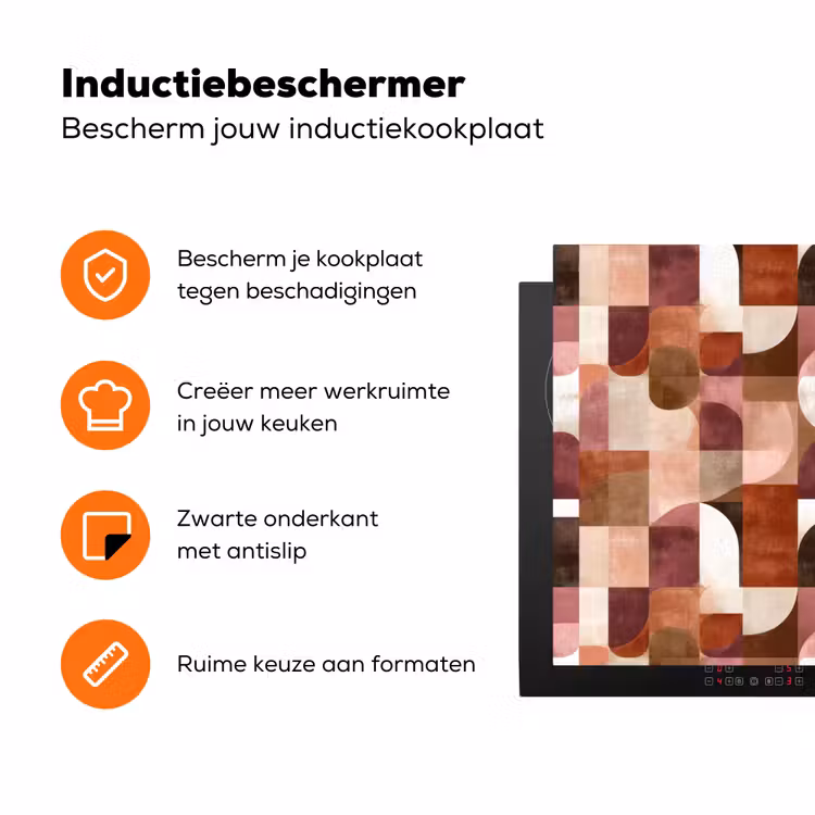 Geometrie - Modern - Retro Inductie beschermer vinyl 3mm klein 276 -zzzzzzz-td-ups