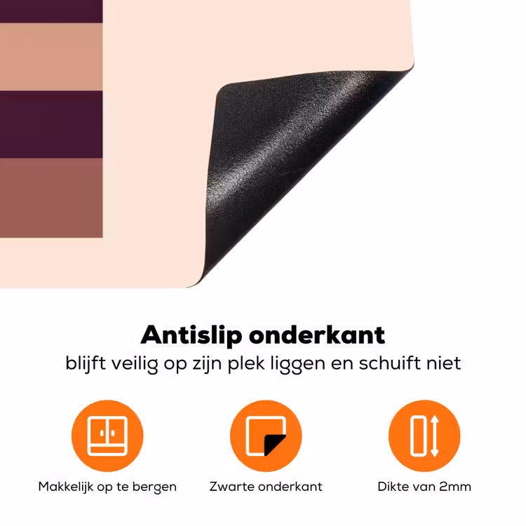 Geometrisch - Cirkels - Rood Inductie beschermer vinyl 3mm klein -zzzzzzz-td-onderkant