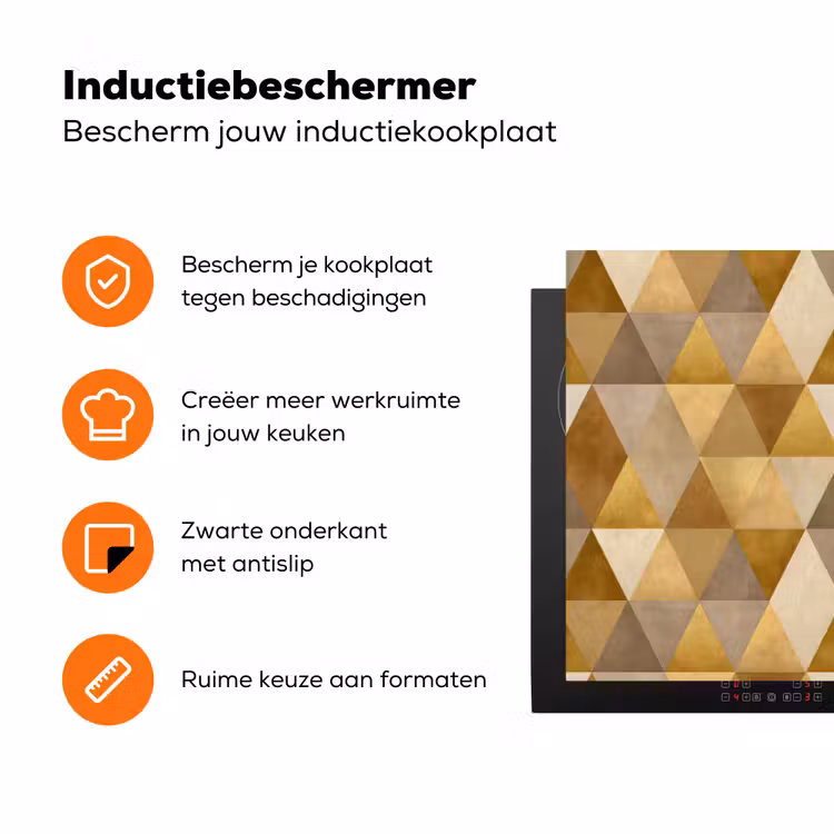 Geometrisch - Driehoek - Goud Inductie beschermer vinyl 3mm klein 276 -zzzzzzz-td-ups