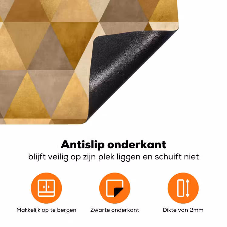 Geometrisch - Driehoek - Goud Inductie beschermer vinyl 3mm klein 276 -zzzzzzz-td-onderkant