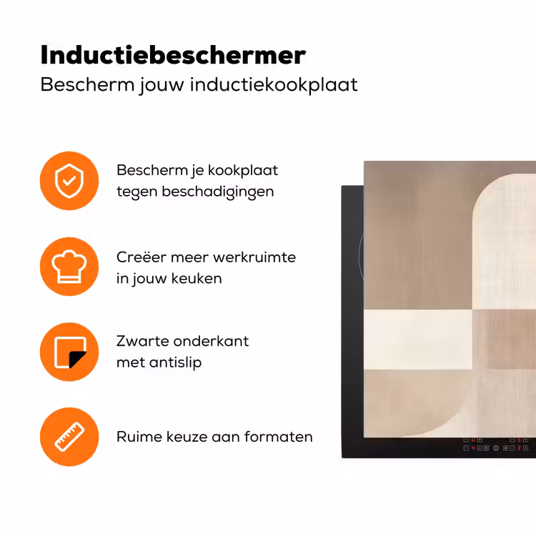Geometrisch - Geweven structuur - Modern Inductie beschermer vinyl 3mm klein -zzzzzzz-td-ups