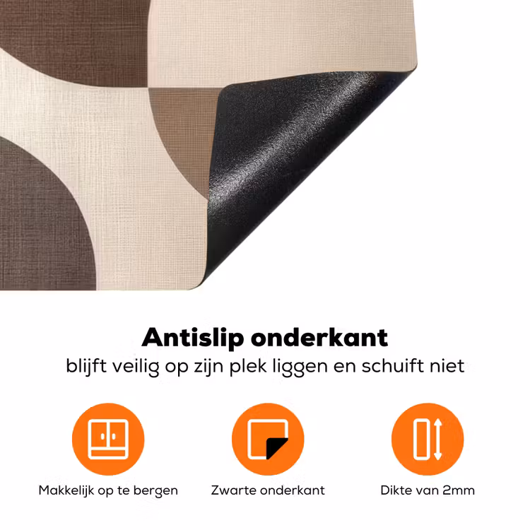 Geometrisch - Geweven structuur - Modern Inductie beschermer vinyl 3mm klein -zzzzzzz-td-onderkant