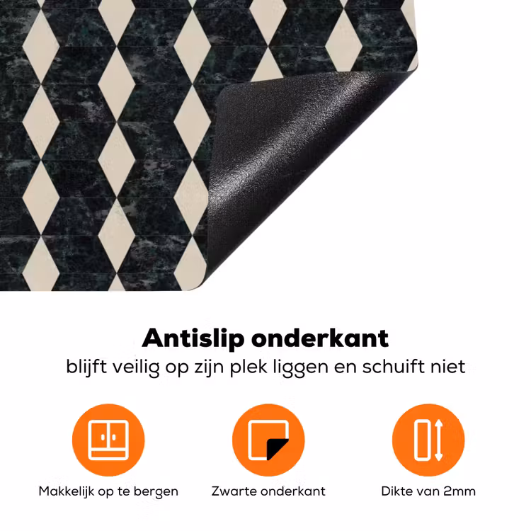 Geometrisch - Patroon - Marmer - Groen Inductie beschermer vinyl 3mm klein 276 -zzzzzzz-td-onderkant