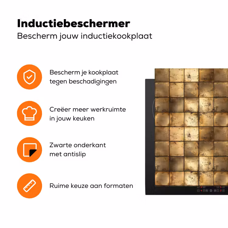 Geometrisch - Tegels - Goud Inductie beschermer vinyl 3mm klein 276 -zzzzzzz-td-ups