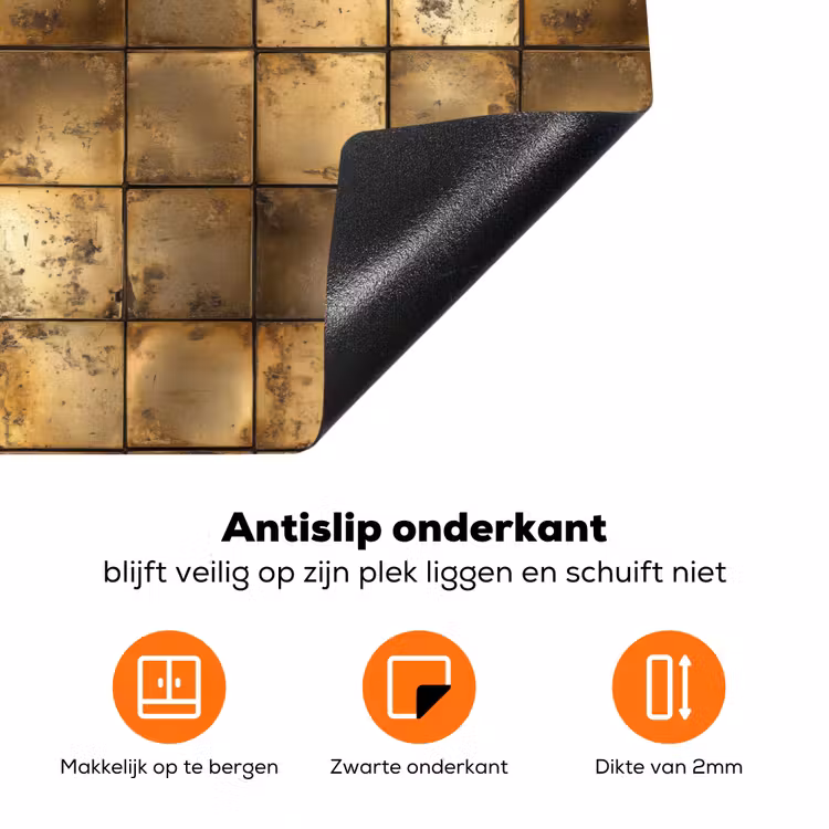Geometrisch - Tegels - Goud Inductie beschermer vinyl 3mm klein 276 -zzzzzzz-td-onderkant