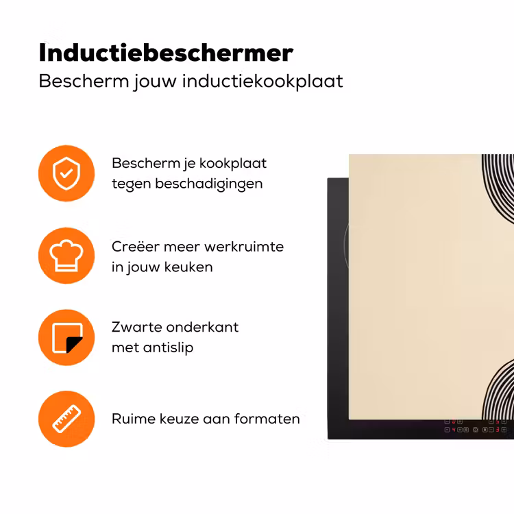 Geometrische bogen - Minimalistisch - Symmetrisch Inductie beschermer vinyl 3mm klein -zzzzzzz-td-ups