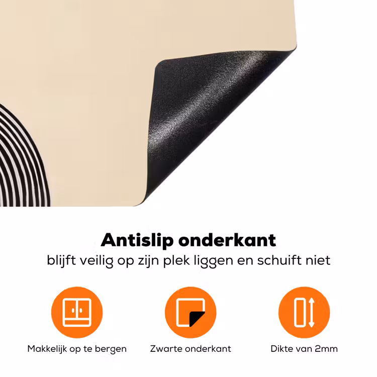 Geometrische bogen - Minimalistisch - Symmetrisch Inductie beschermer vinyl 3mm klein -zzzzzzz-td-onderkant