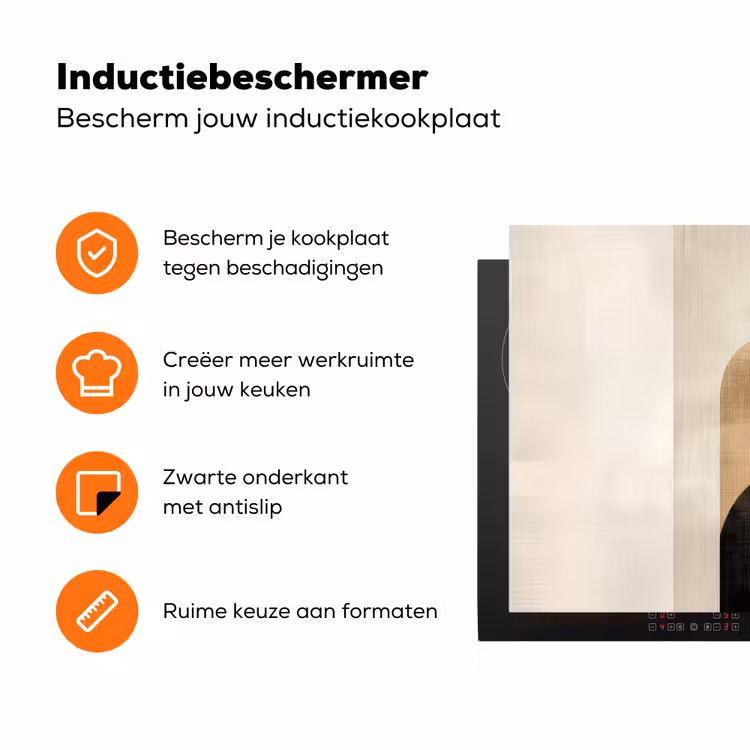 Geometrische - Vormen - Wit Inductie beschermer vinyl 3mm klein -zzzzzzz-td-ups