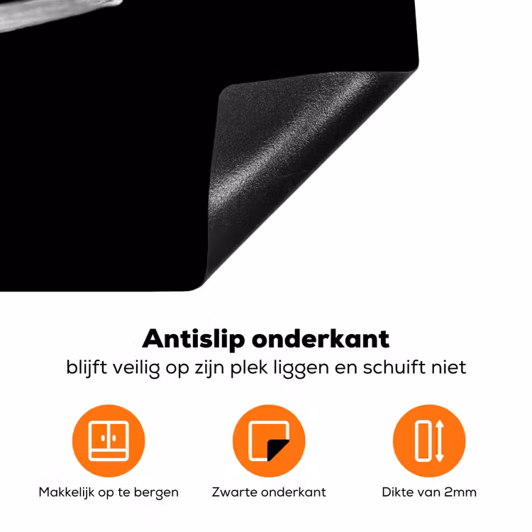 Geranium - Zwart - Wit Inductie beschermer vinyl 3mm klein -zzzzzzz-td-onderkant