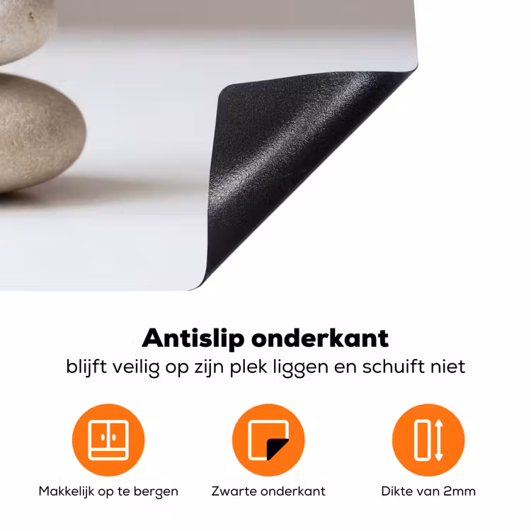 Gestapelde - Stenen - Grijs Inductie beschermer vinyl 3mm klein -zzzzzzz-td-onderkant