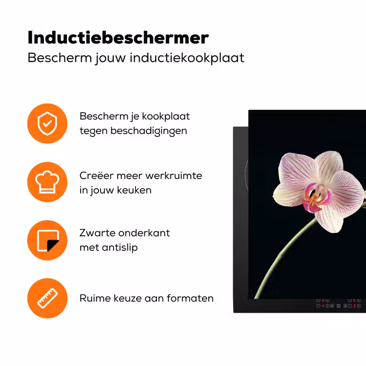 Getekende Schoonheid van Orchideeën Inductie beschermer vinyl 3mm klein -zzzzzzz-td-ups