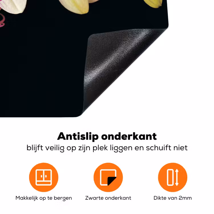 Getekende Schoonheid van Orchideeën Inductie beschermer vinyl 3mm klein -zzzzzzz-td-onderkant