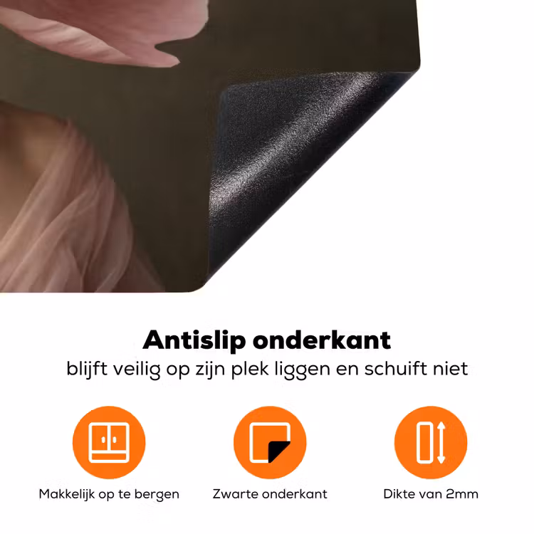 Gezicht - Roos - Roze Inductie beschermer vinyl 3mm klein -zzzzzzz-td-onderkant