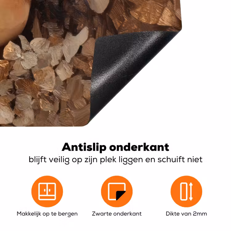 Gezicht - Vrouwe - Bladeren - Penseelstreken Inductie beschermer vinyl 3mm klein -zzzzzzz-td-onderkant