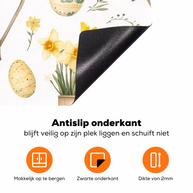 Gieter - Bloemen - Eieren Inductie beschermer vinyl 3mm klein -zzzzzzz-td-onderkant