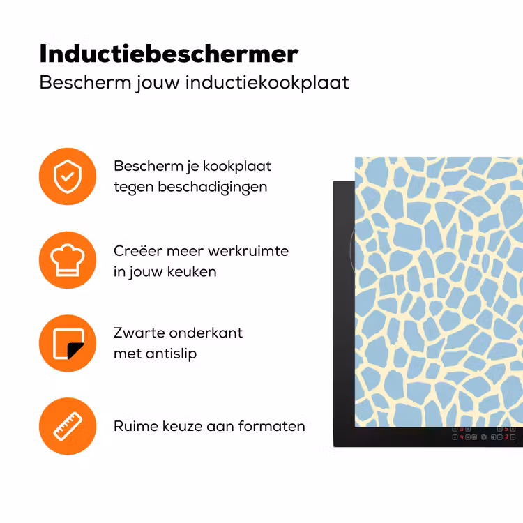 Giraf - Modern - Blauw Inductie beschermer vinyl 3mm klein 276 -zzzzzzz-td-ups
