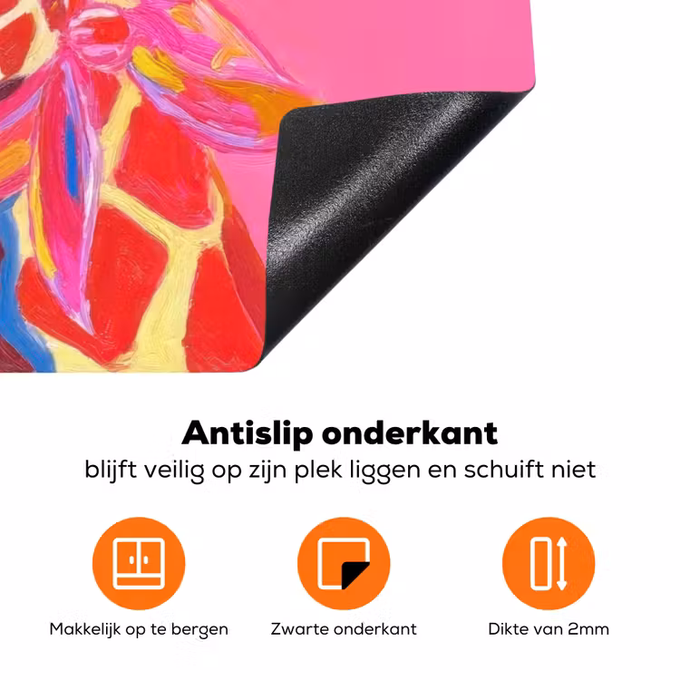 Giraf - Roze - Bril - Sjaal Inductie beschermer vinyl 3mm klein -zzzzzzz-td-onderkant