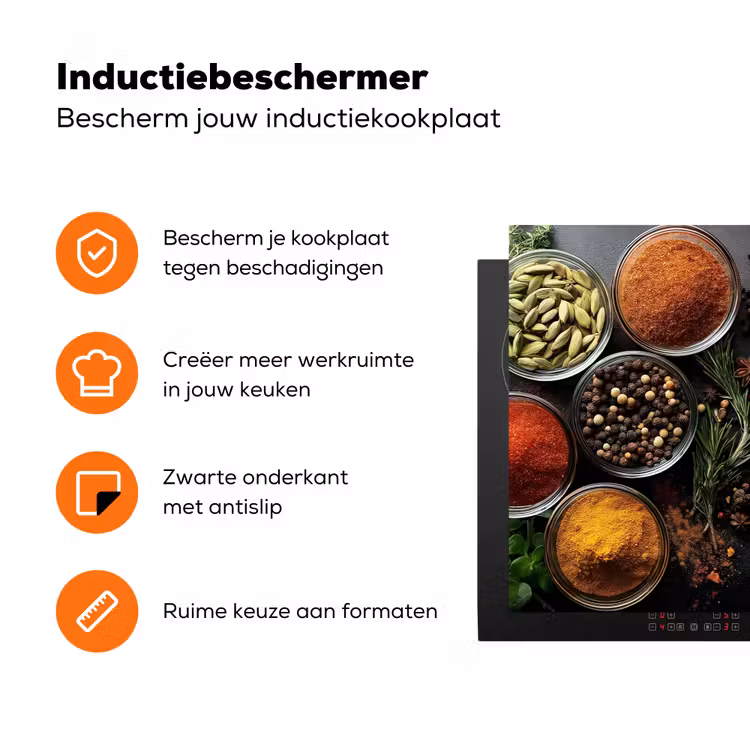 Glazen - Bakjes - Blaadjes - Kruiden Inductie beschermer vinyl 3mm klein -zzzzzzz-td-ups