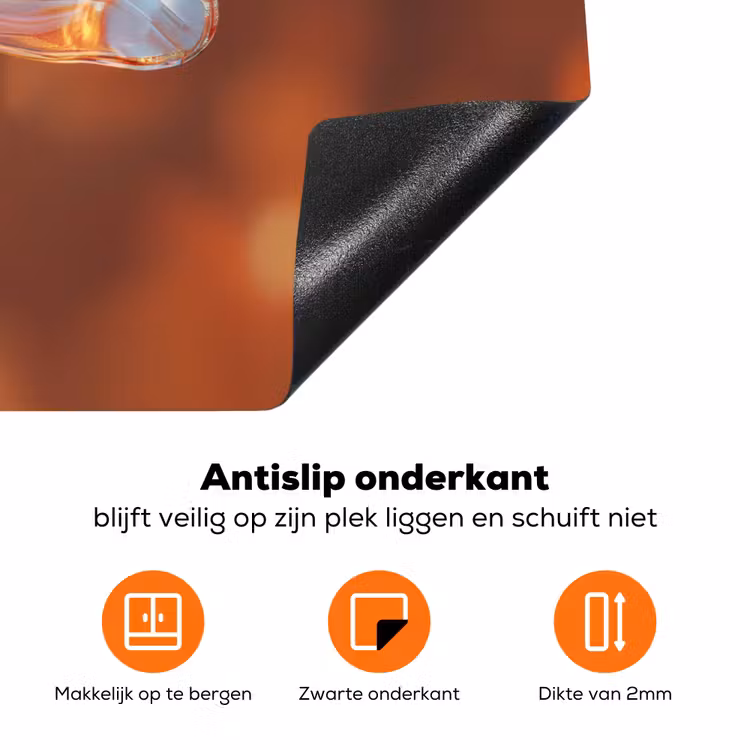 Glazen - Bloem - Zonlicht Inductie beschermer vinyl 3mm klein -zzzzzzz-td-onderkant