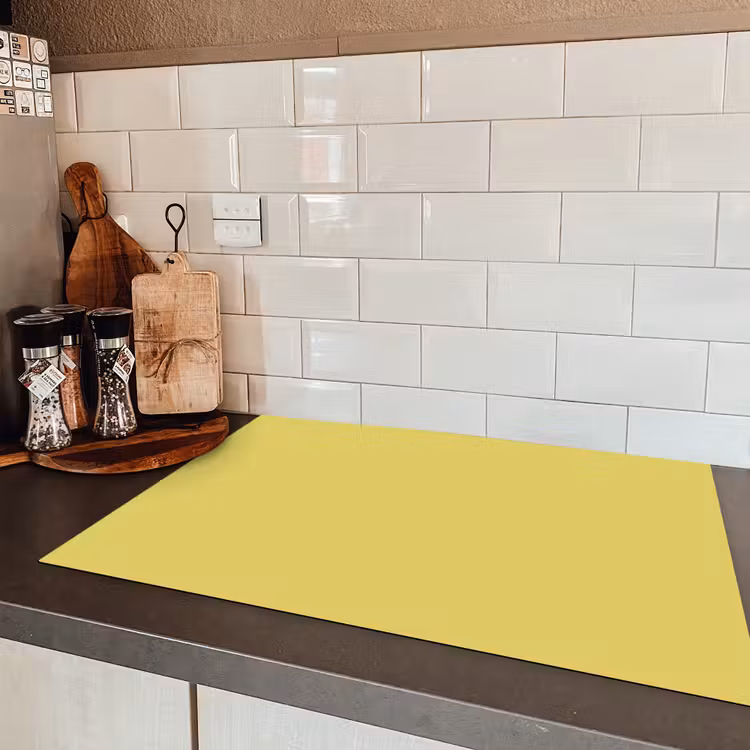 Golden - Ochre - Geel Inductie beschermer vinyl 3mm klein 276 -sfeer3