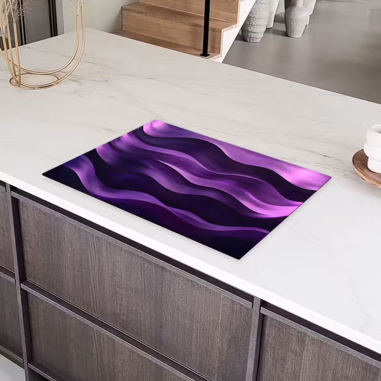 Golven - Abstract - Paars Inductie beschermer vinyl 3mm klein -sfeer8