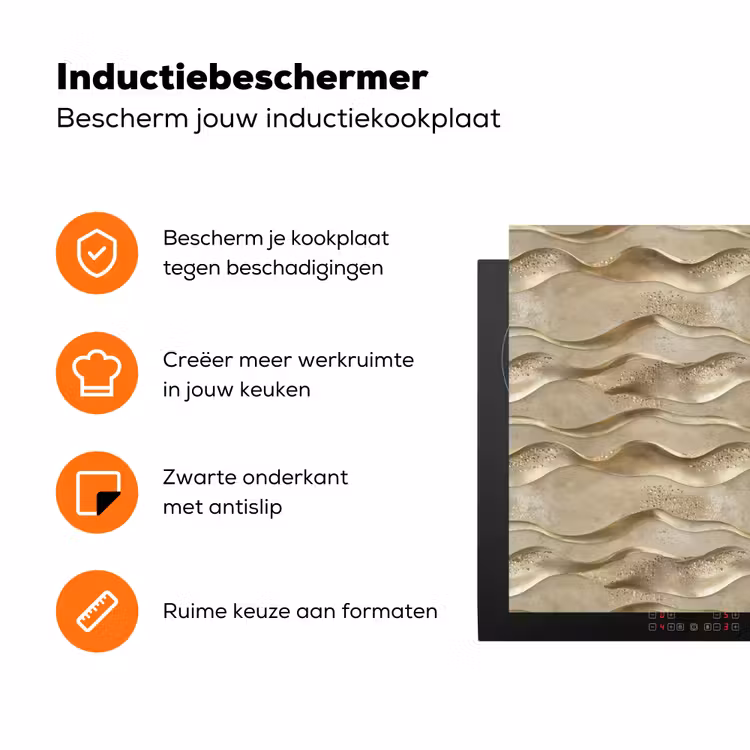 Golven - Patroon - Goud Inductie beschermer vinyl 3mm klein 276 -zzzzzzz-td-ups