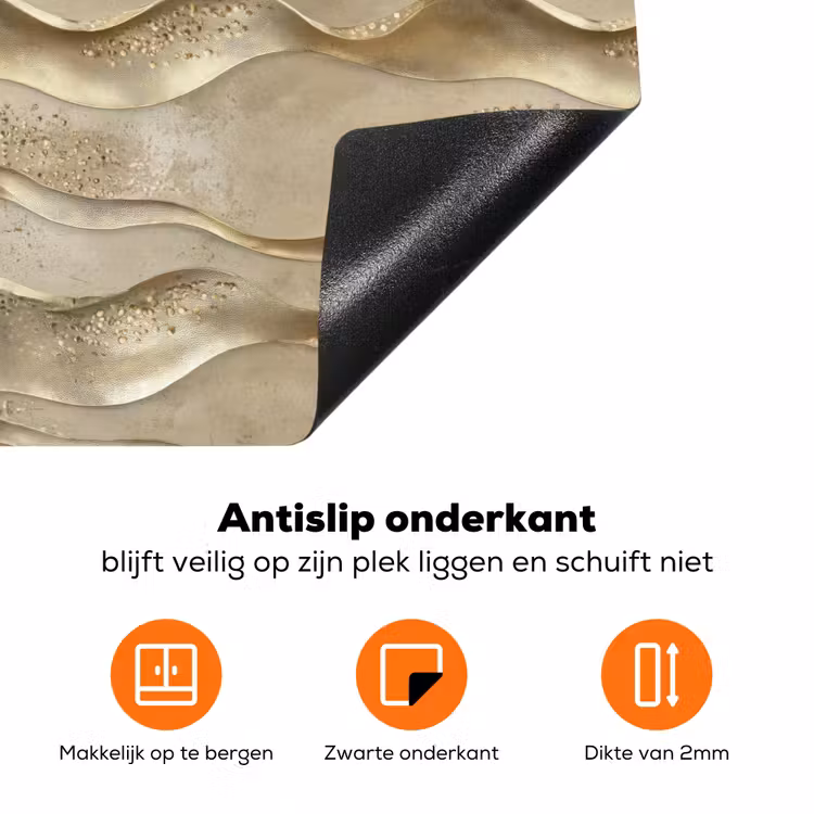 Golven - Patroon - Goud Inductie beschermer vinyl 3mm klein 276 -zzzzzzz-td-onderkant