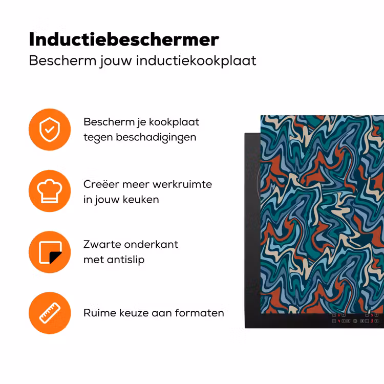 Retro - Disco - Swingend - 70s - Multi Inductie beschermer vinyl 3mm klein 276 -zzzzzzz-td-ups