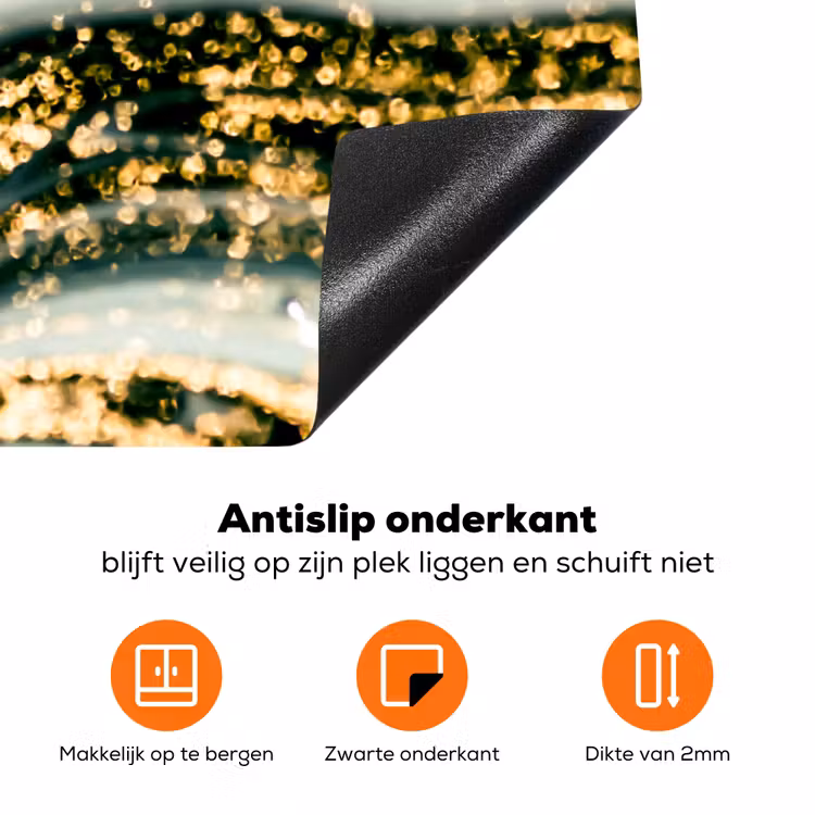 Golvend Marmer met Gouden Glans Inductie beschermer vinyl 3mm klein -zzzzzzz-td-onderkant