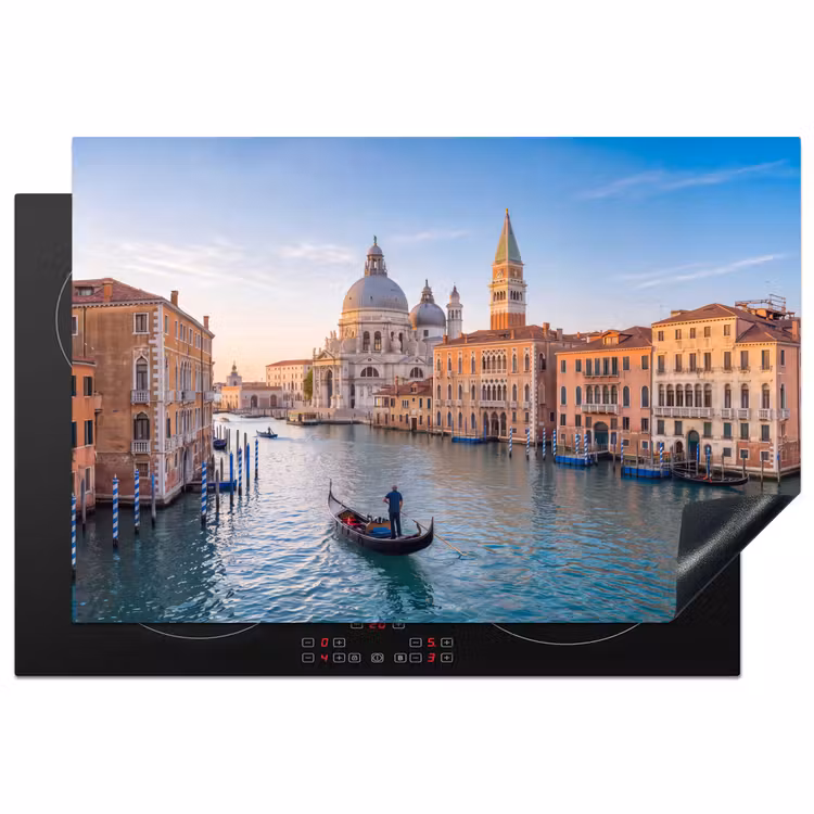 Gondel - Venetië - Kanaal - Stadsgezicht - Avondlicht Inductie beschermer vinyl 3mm klein -3d