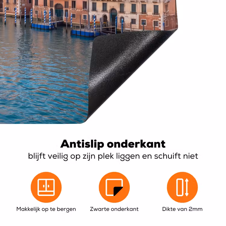 Gondel - Venetië - Kanaal - Stadsgezicht - Avondlicht Inductie beschermer vinyl 3mm klein -zzzzzzz-td-onderkant