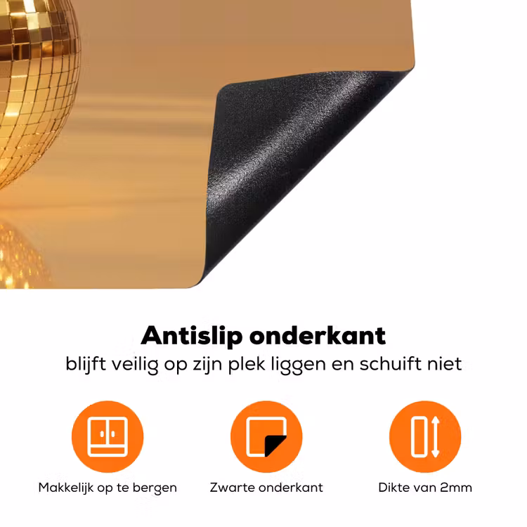 Goud - Disco - Glitter - Peer Inductie beschermer vinyl 3mm klein -zzzzzzz-td-onderkant