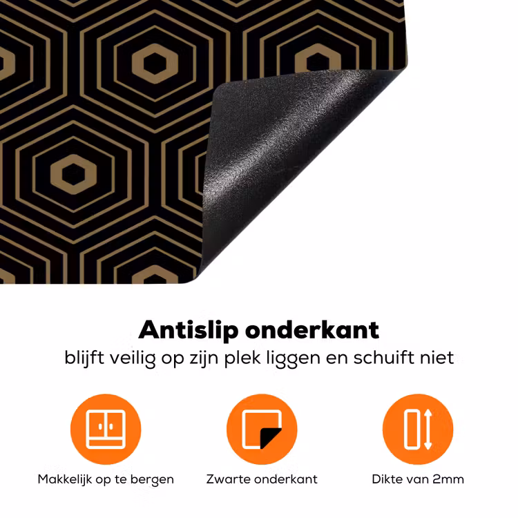 Goud - Illusie - Patroon Inductie beschermer vinyl 3mm klein 276 -zzzzzzz-td-onderkant
