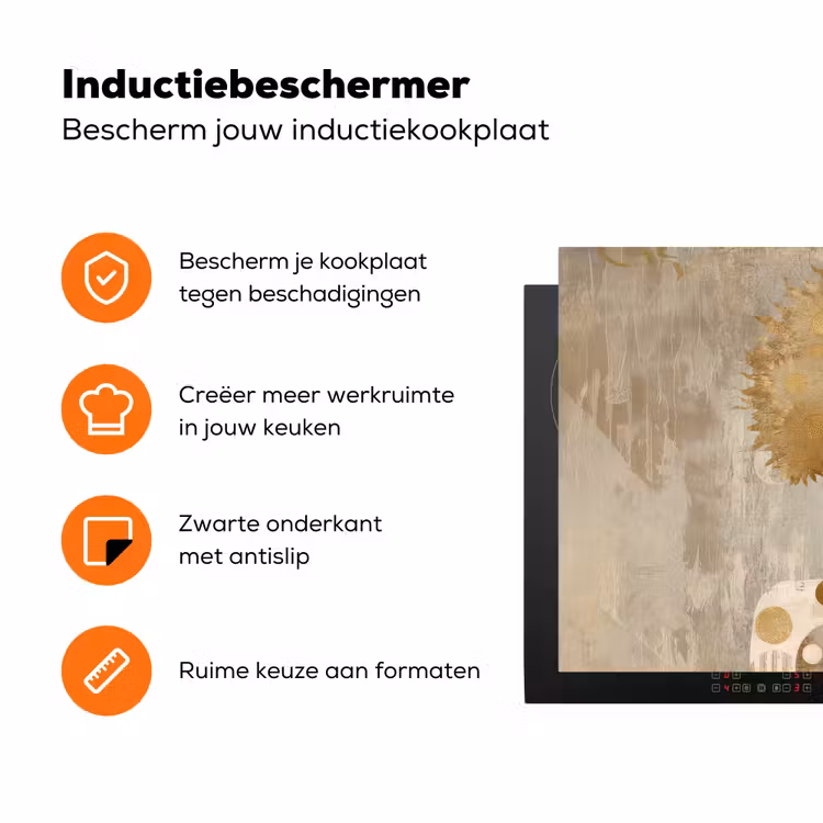 Goud - Portret - Vrouw Inductie beschermer vinyl 3mm klein -zzzzzzz-td-ups