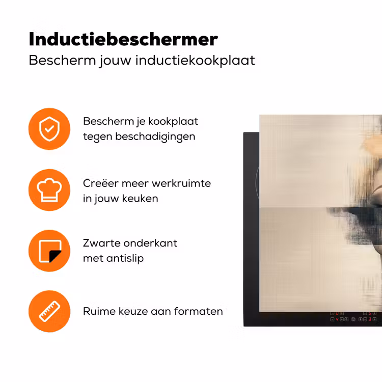 Goud - Vrouw - Rechthoeken Inductie beschermer vinyl 3mm klein -zzzzzzz-td-ups