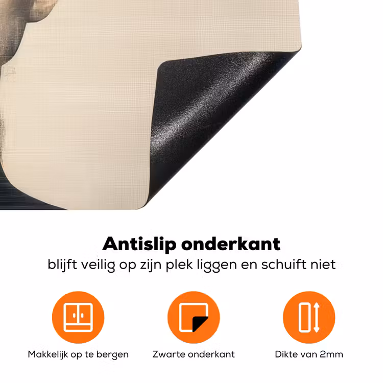 Goud - Vrouw - Rechthoeken Inductie beschermer vinyl 3mm klein -zzzzzzz-td-onderkant