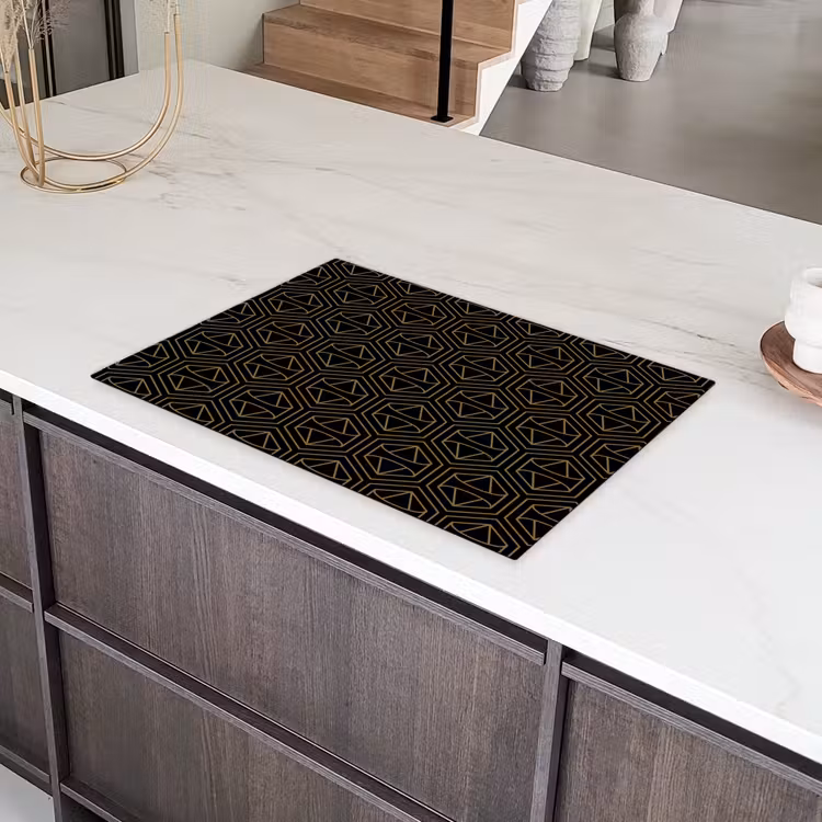 Goud - Zwart - Diamant Inductie beschermer vinyl 3mm klein 276 -sfeer8