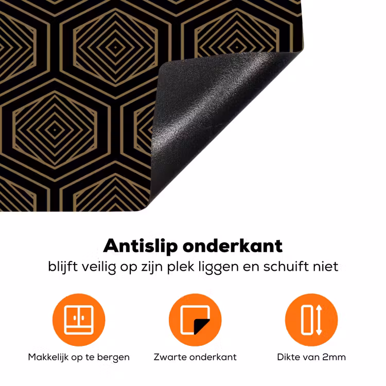 Goud - Zwart - Tunnel Inductie beschermer vinyl 3mm klein 276 -zzzzzzz-td-onderkant